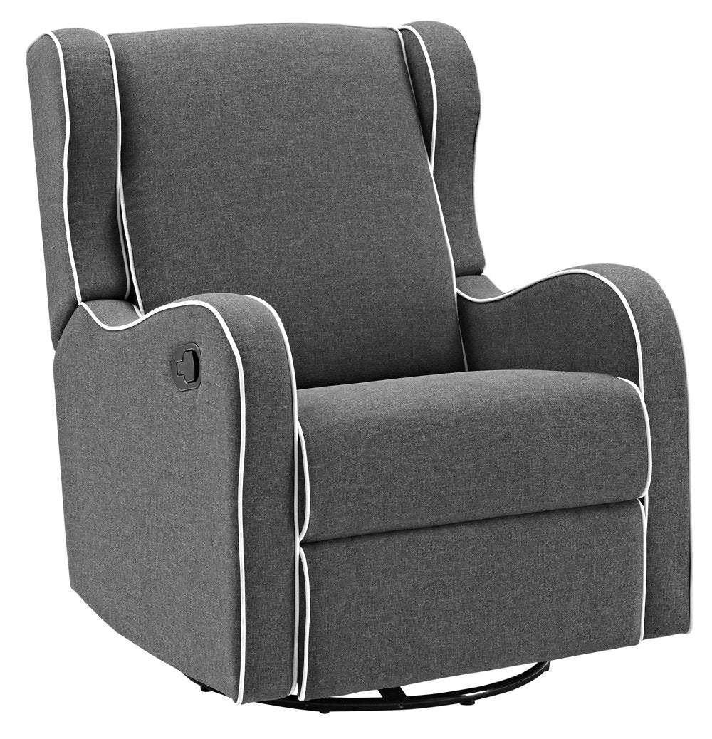 Rebecca Soft Cushion Swivel Lounge Chair in Gray Linen