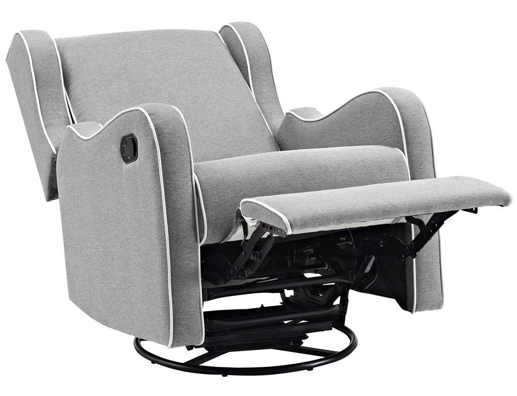 Rebecca Soft Cushion Swivel Lounge Chair in Gray Linen