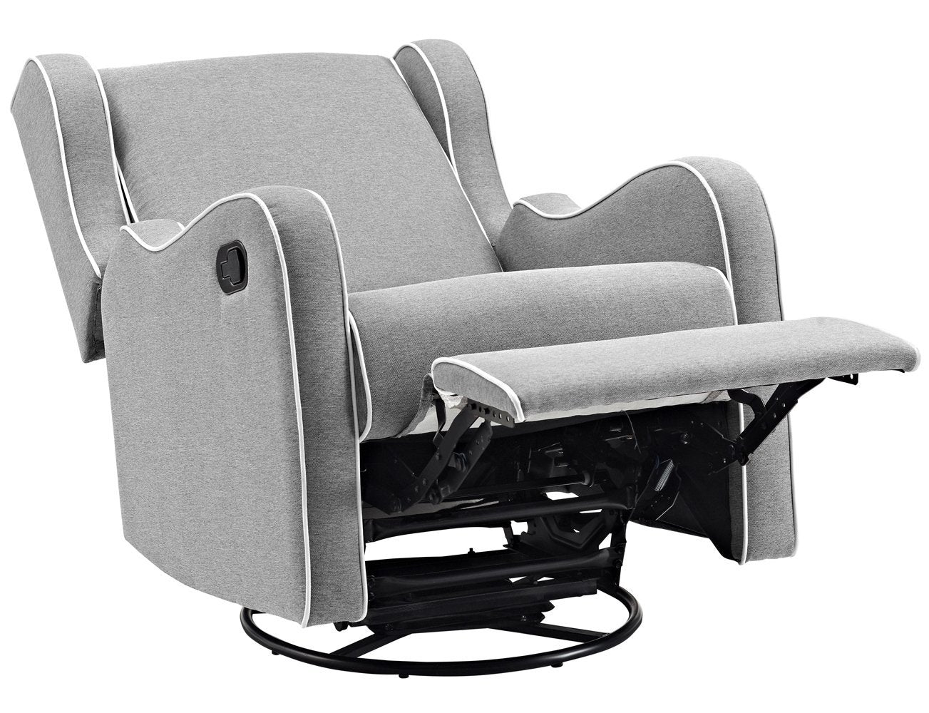 Rebecca Soft Cushion Swivel Lounge Chair in Gray Linen